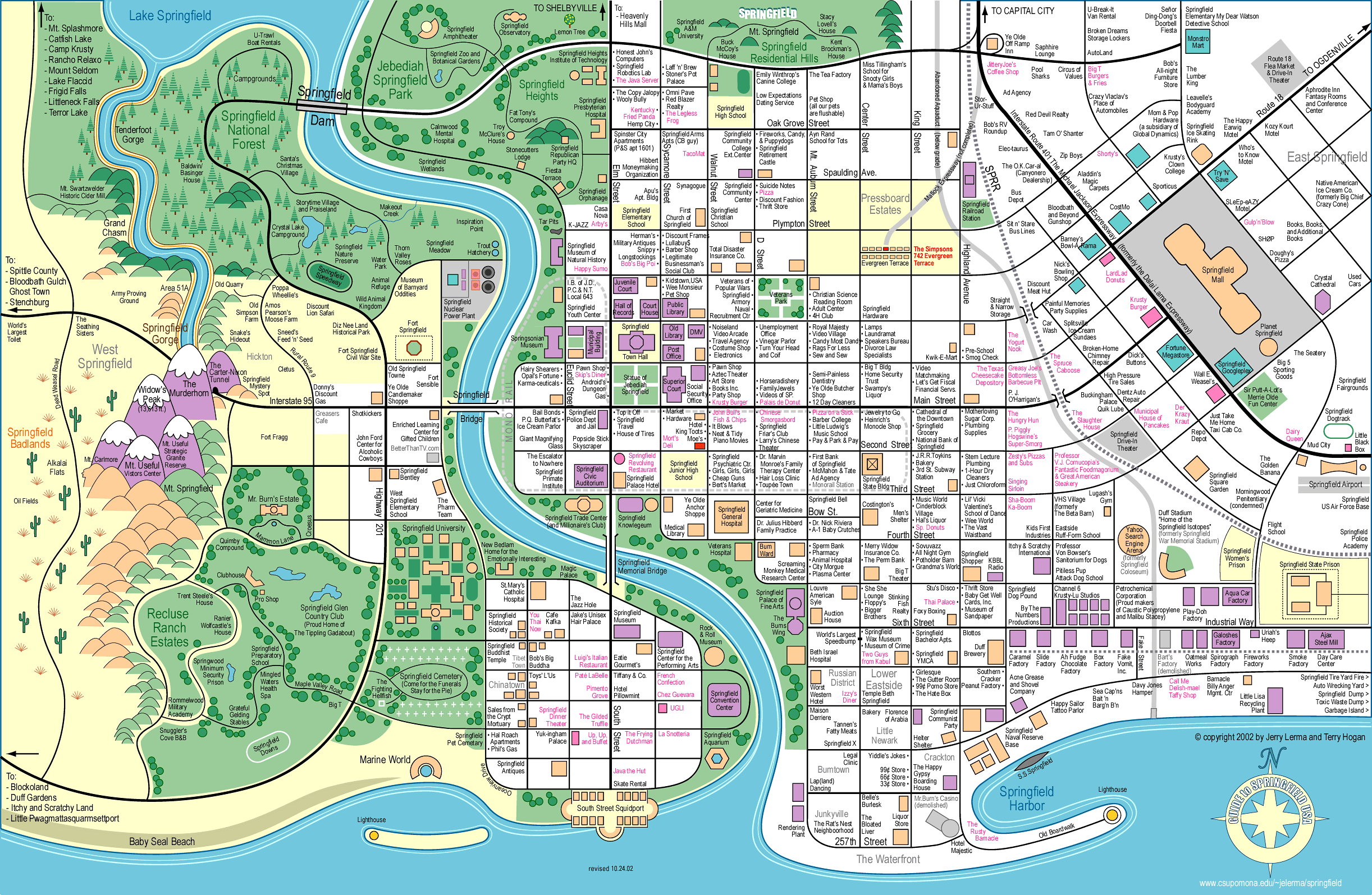 simpsons hit and run map